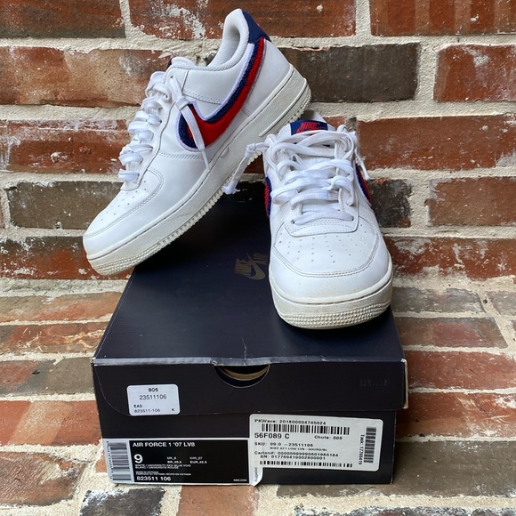 nike air force 1 low 07 lv8 red white blue
